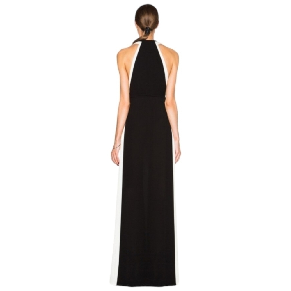 Valentino Two-Tone Ruched Waist Gown, Ivory | Black, Size 6, NWT - Picture 4 of 16